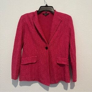 Misook Pink Knit Textured Jacket Blazer Office Career Business Size XS